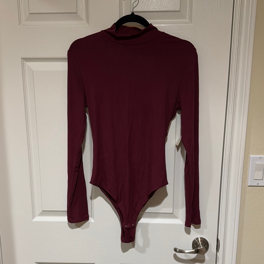 Burgundy Long Sleeve Bodysuit